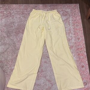 SHEIN Yellow Striped Wide Leg Pants